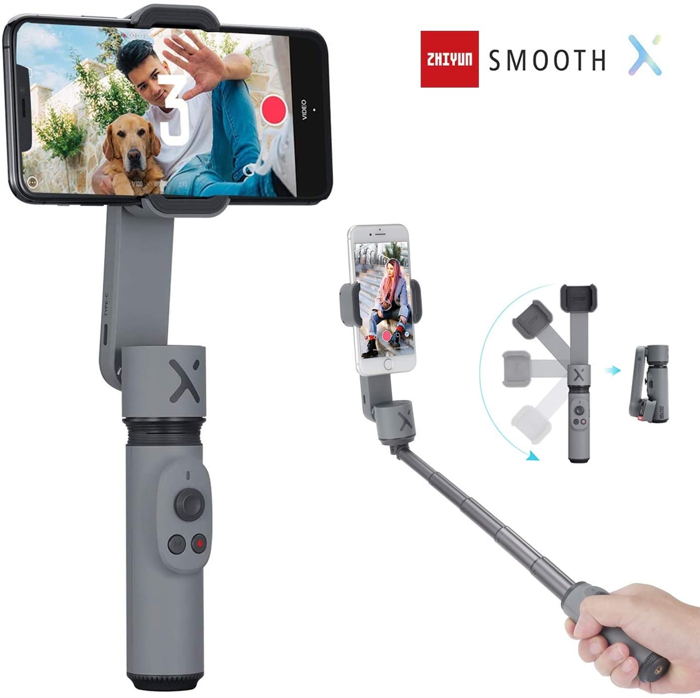 Zhiyun Smooth X 2-Axis Gimbal Stabilizer For Smartphone, Action Camera