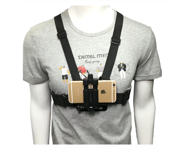 Chest Mount Harness Strap Mobile Phone Holder Clip Adjustable Straps For Smartphone, Action Camera